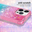 iPhone 16 Pro 6.3", Glitter Liquid Cute Clear Phone Case Protective Bumper Soft TPU Case Purple Blue YB