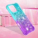iPhone 16 Pro 6.3", Glitter Liquid Cute Clear Phone Case Protective Bumper Soft TPU Case Purple Blue YB