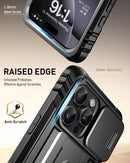 iPhone 16 Pro 6.3 inch Full - Body Military Grade Rugged Shockproof Cover Black