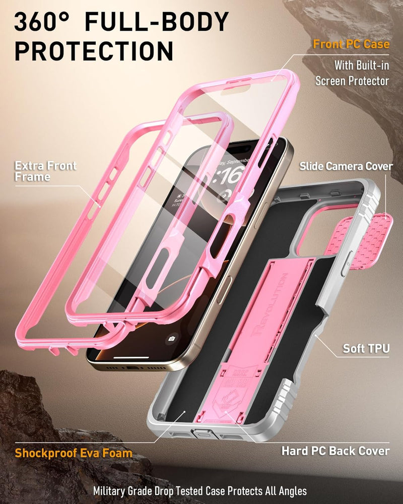 iPhone 16 Pro 6.3 inch Full - Body Military Grade Rugged Shockproof Cover Black - Gorilla Cases