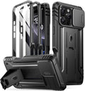 iPhone 16 Pro 6.3 inch Full - Body Military Grade Rugged Shockproof Cover Black