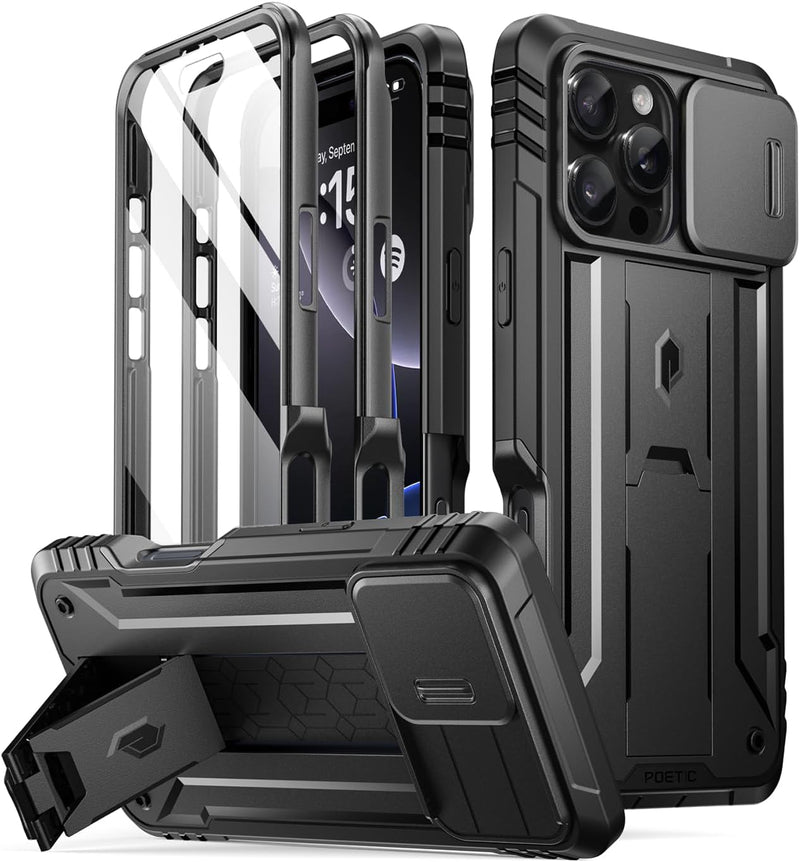 iPhone 16 Pro 6.3 inch Full - Body Military Grade Rugged Shockproof Cover Black - Gorilla Cases