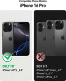 iPhone 16 Pro 6.3 inch Full - Body Military Grade Rugged Shockproof Cover Black