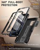 iPhone 16 Pro 6.3 inch Full - Body Military Grade Rugged Shockproof Cover Black