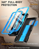 iPhone 16 Pro 6.3 inch Full - Body Military Grade Rugged Shockproof Cover Black
