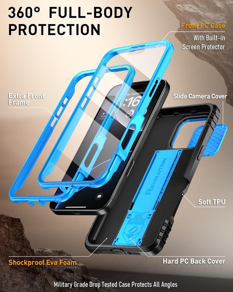 iPhone 16 Pro 6.3 inch Full - Body Military Grade Rugged Shockproof Cover Black - Gorilla Cases