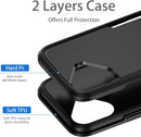 iPhone 16 Pro Case Black Heavy Duty Protection Shockproof Anti - Scratch Cover Phone Case