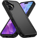 iPhone 16 Pro Case Black Heavy Duty Protection Shockproof Anti - Scratch Cover Phone Case