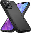 iPhone 16 Pro Case Black Heavy Duty Protection Shockproof Anti - Scratch Cover Phone Case
