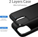 iPhone 16 Pro Case Black Heavy Duty Protection Shockproof Anti - Scratch Cover Phone Case