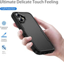 iPhone 16 Pro Case Black Heavy Duty Protection Shockproof Anti - Scratch Cover Phone Case
