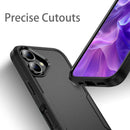 iPhone 16 Pro Case Black Heavy Duty Protection Shockproof Anti - Scratch Cover Phone Case
