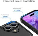 iPhone 16 Pro Case Black Heavy Duty Protection Shockproof Anti - Scratch Cover Phone Case