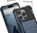 iPhone 16 Pro Case Card Holder Heavy Duty Dual Layer Shockproof Wallet Case