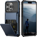 iPhone 16 Pro Case Card Holder Heavy Duty Dual Layer Shockproof Wallet Case