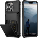 iPhone 16 Pro Case Card Holder Heavy Duty Dual Layer Shockproof Wallet Case