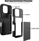 iPhone 16 Pro Case Card Holder Heavy Duty Dual Layer Shockproof Wallet Case