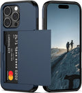 iPhone 16 Pro Case Card Holder Heavy Duty Dual Layer Shockproof Wallet Case