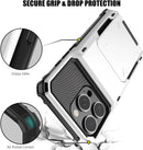 iPhone 16 Pro Case Card Holder Heavy Duty Dual Layer Shockproof Wallet Case