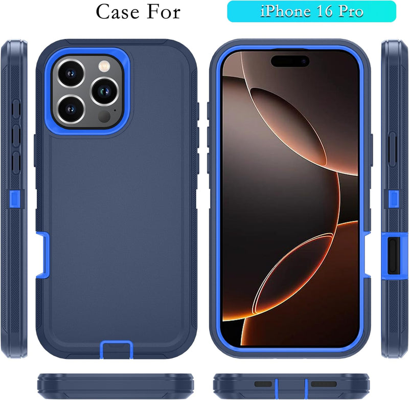 iPhone 16 Pro Case HD Screen Protector Heavy Duty Shockproof & Dust Proof Purple Sky Blue - Gorilla Cases