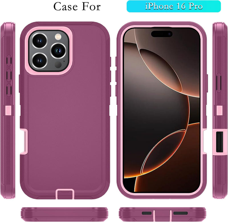 iPhone 16 Pro Case HD Screen Protector Heavy Duty Shockproof & Dust Proof Purple Sky Blue - Gorilla Cases