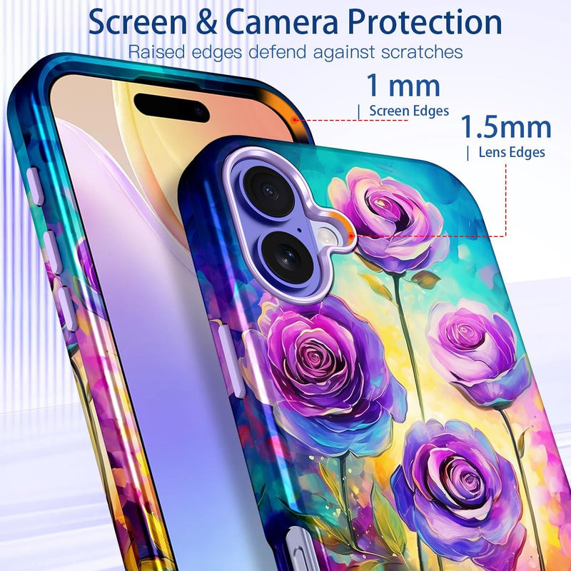 iPhone 16 Pro Case Heavy Duty Full Body Shockproof Protection 3 in 1 Hybrid Hard PC Soft Rubber Rugged Drop Protective Slim Women Phone Case - Gorilla Cases