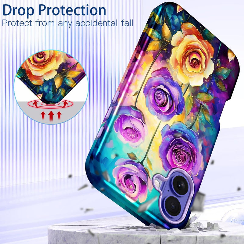 iPhone 16 Pro Case Heavy Duty Full Body Shockproof Protection 3 in 1 Hybrid Hard PC Soft Rubber Rugged Drop Protective Slim Women Phone Case - Gorilla Cases