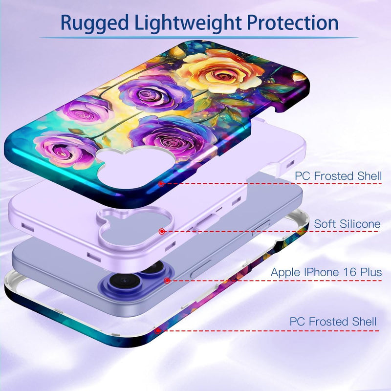 iPhone 16 Pro Case Heavy Duty Full Body Shockproof Protection 3 in 1 Hybrid Hard PC Soft Rubber Rugged Drop Protective Slim Women Phone Case - Gorilla Cases