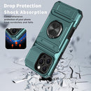 iPhone 16 Pro Case Holder Rotated Ring Stand Dual Layer Heavy Duty Drop Protection Wallet
