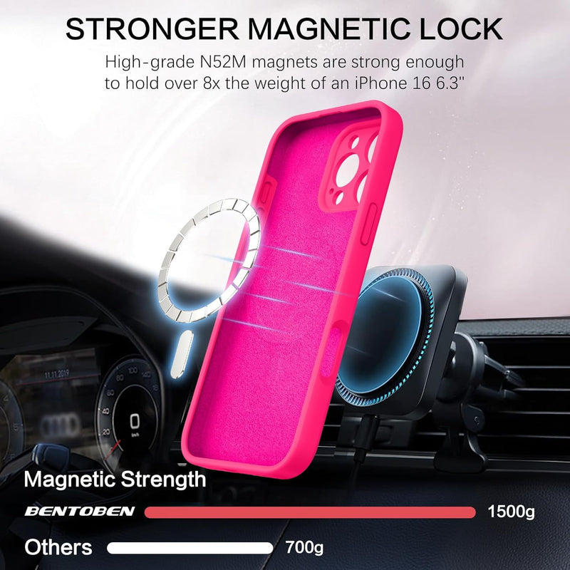 iPhone 16 Pro Case Phone Case iPhone 16 Pro[ Lining Shockproof Phone Cover 6.3", Hot Pink - Gorilla Cases