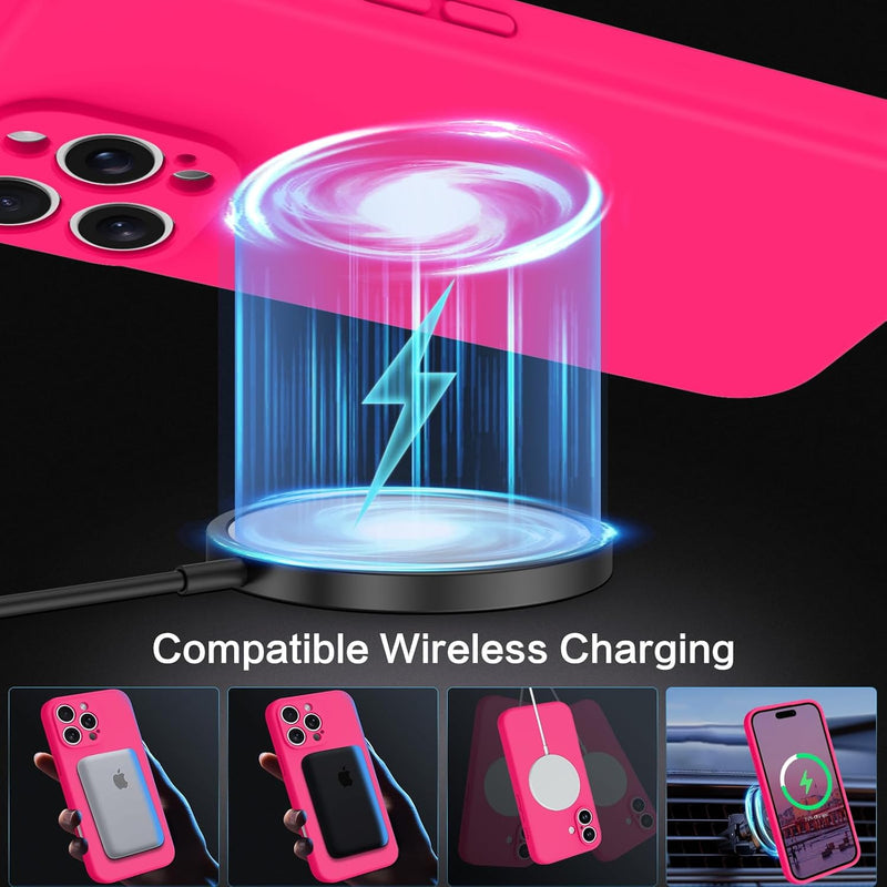 iPhone 16 Pro Case Phone Case iPhone 16 Pro[ Lining Shockproof Phone Cover 6.3", Hot Pink - Gorilla Cases