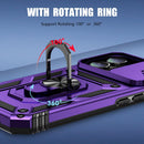 iPhone 16 Pro Case Slide Lens Cover & Built - in 360° Rotate Ring Stand Magnetic Case Black