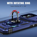 iPhone 16 Pro Case Slide Lens Cover & Built - in 360° Rotate Ring Stand Magnetic Case Black