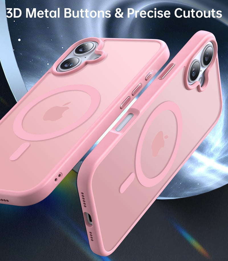 iPhone 16 Pro Case Yellowing Pink Shockproof Drop Protection Magnetic Case - Gorilla Cases