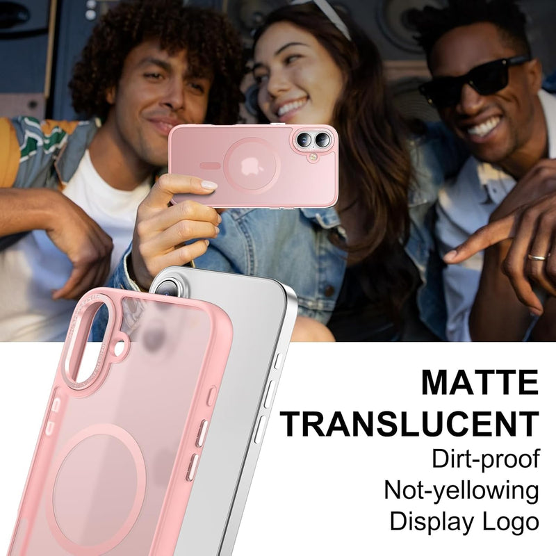 iPhone 16 Pro Case Yellowing Pink Shockproof Drop Protection Magnetic Case - Gorilla Cases