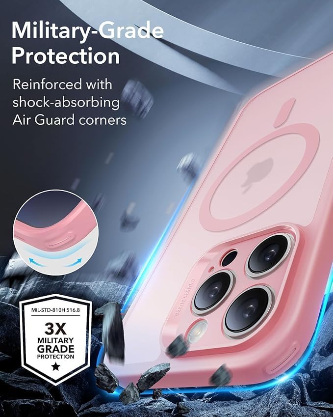 iPhone 16 Pro Case Yellowing Pink Shockproof Drop Protection Magnetic Case - Gorilla Cases