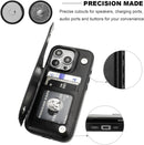 iPhone 16 Pro Leather Wallet Case with Card Holder & Kickstand