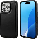 iPhone 16 Pro Leather Wallet Case with Card Holder & Kickstand