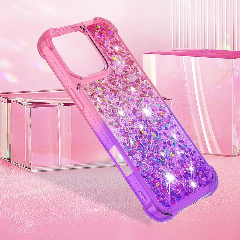 iPhone 16 Pro Max 6.9" Glitter Liquid Cute Clear Phone Case Protective Bumper Soft TPU Case - Gorilla Cases