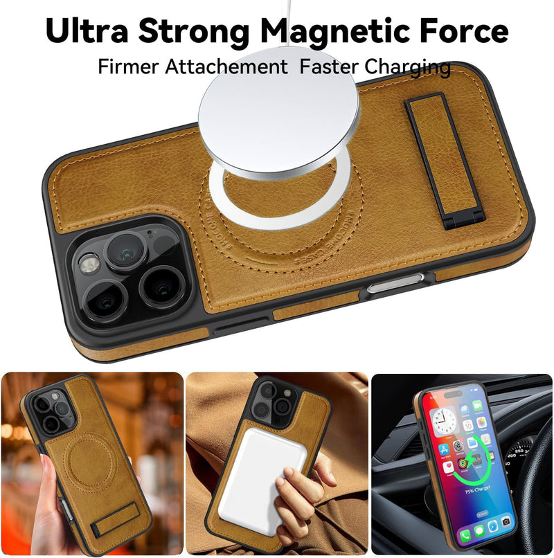 iPhone 16 Pro Max Case Wireless Charging Leather Phone Cases Best Blue - Gorilla Cases