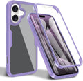 iPhone 16 Pro Max Case360° Full Body Clear Rugged Protective Case Cover Full Pink