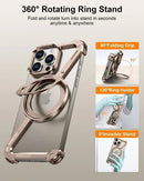 iPhone 16 Pro Max Metal Frame Case with Magnetic Ring Stand & Drop Guard