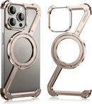 iPhone 16 Pro Max Metal Frame Case with Magnetic Ring Stand & Drop Guard
