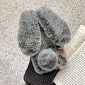 iPhone 16 Pro Max Rabbit Case Soft Fluffy Furry Cute Bunny Plush Rabbit Cover Warm Big Ear Bling Crystal Ultra Thin Case