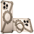 iPhone 16 Pro Metal Frame Case with Magnetic Ring Stand & Drop Guard