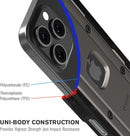 iPhone 16 Pro Rugged Case Belt Clip Holster Heavy Duty Tough Protective Cover - Black/Graphite Gray