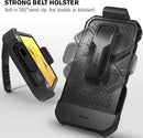 iPhone 16 Pro Rugged Case Belt Clip Holster Heavy Duty Tough Protective Cover - Black/Graphite Gray