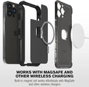 iPhone 16 Pro Rugged Case Belt Clip Holster Heavy Duty Tough Protective Cover - Black/Graphite Gray