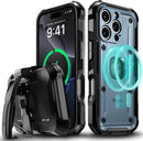 iPhone 16 Pro Rugged Case Belt Clip Holster Heavy Duty Tough Protective Cover - Black/Graphite Gray