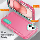iPhone 16 Rugged PC + Silicone Phone Case with Holder